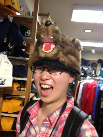 Heya in CAL bears hat