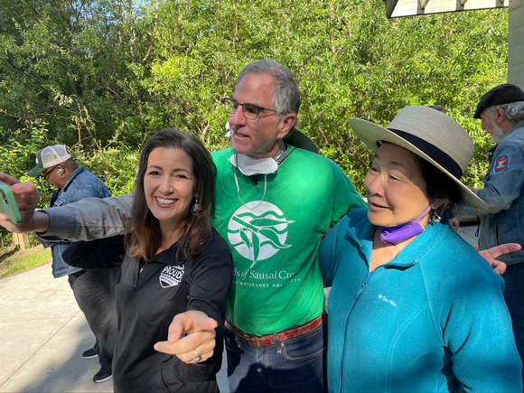 Mayors Libby Schaaf and Jean Quan and me