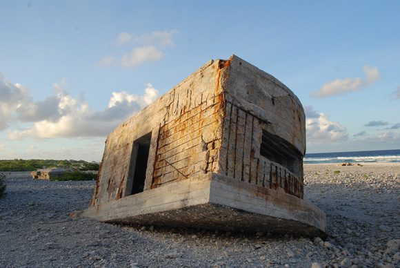 Pillbox tipped by typhoon wave in 2006