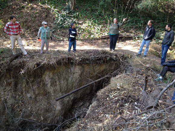 FOSC Board at erosion gully to b fixed by Prop 84 $